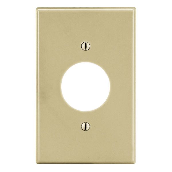 Hubbell Wiring Device-Kellems Wallplate, Mid-Size 1-Gang, 1.40" Opening, Ivory PJ7I